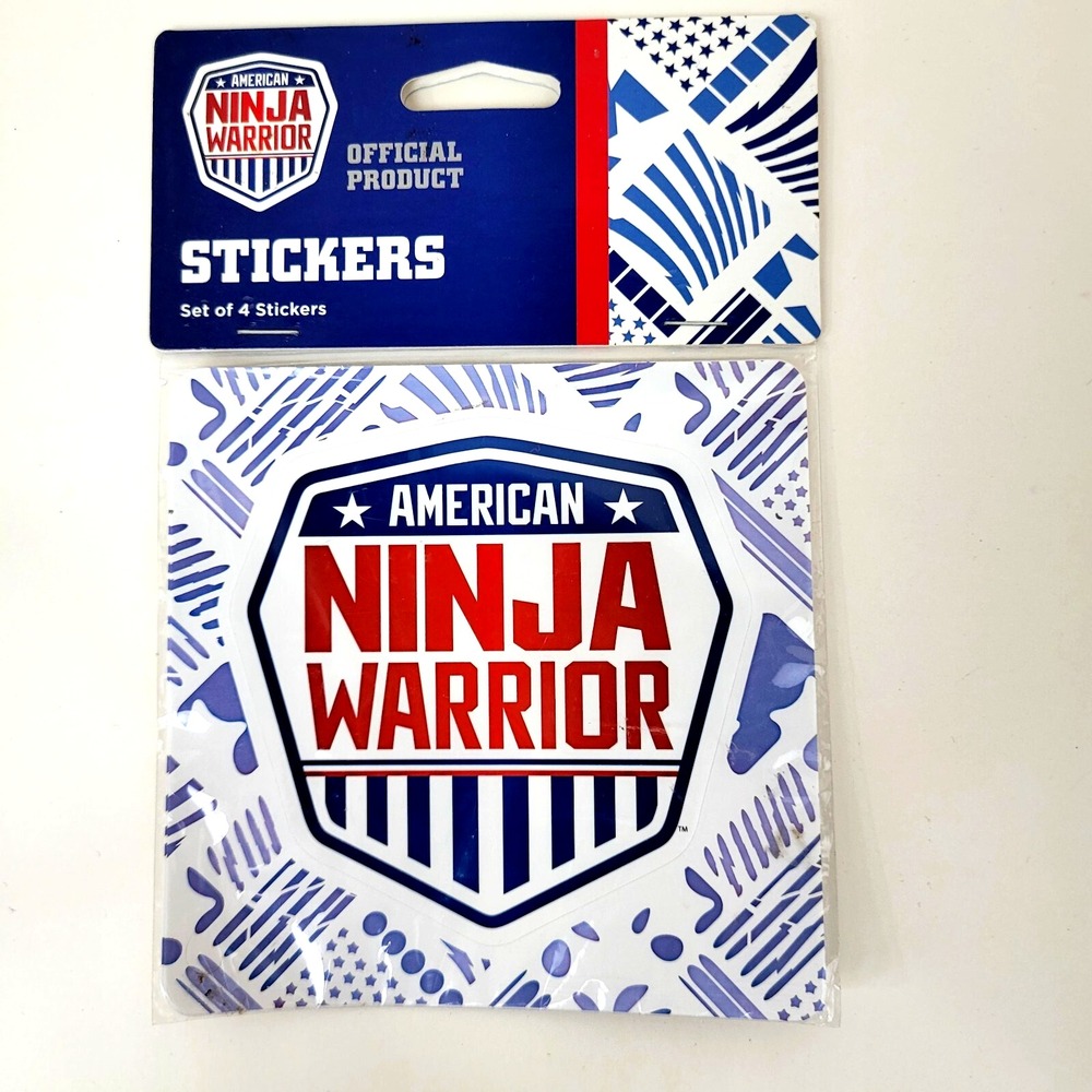 American Ninja Warrior Official Shield Vinyl Stickers 4‑Pack •‎ Easy‑Peel 5 x 5